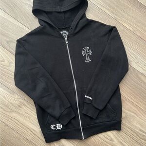 Chrome Hearts Black Zip Up Sweater